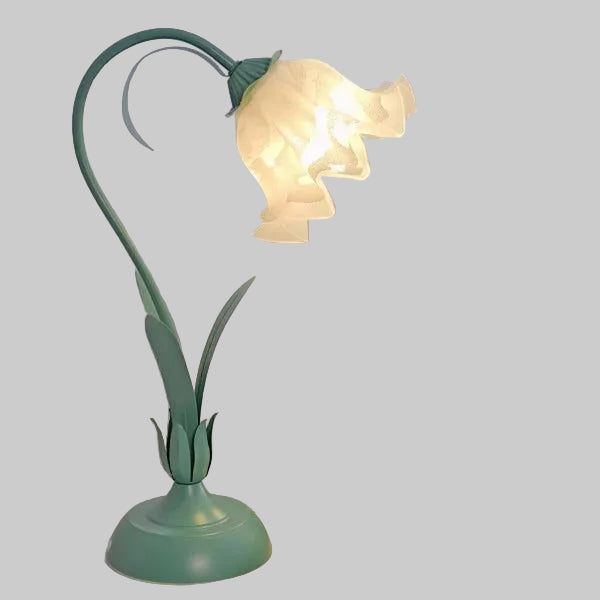 Table Lamp | Hinged Adjustable Arm & Floral Head | Vintage Design