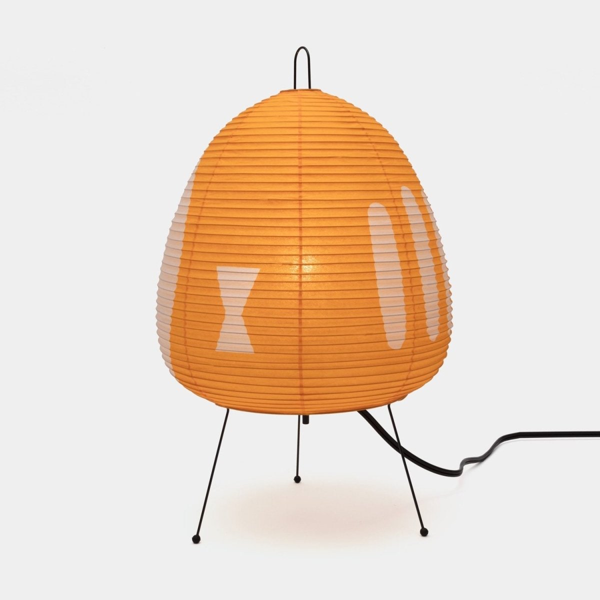 Table Lamp | Rice Paper Shade & Retro Silhouette | Iron Base