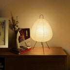Table Lamp | Rice Paper Shade & Retro Silhouette | Iron Base