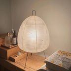 Table Lamp | Rice Paper Shade & Retro Silhouette | Iron Base