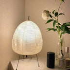 Table Lamp | Rice Paper Shade & Retro Silhouette | Iron Base