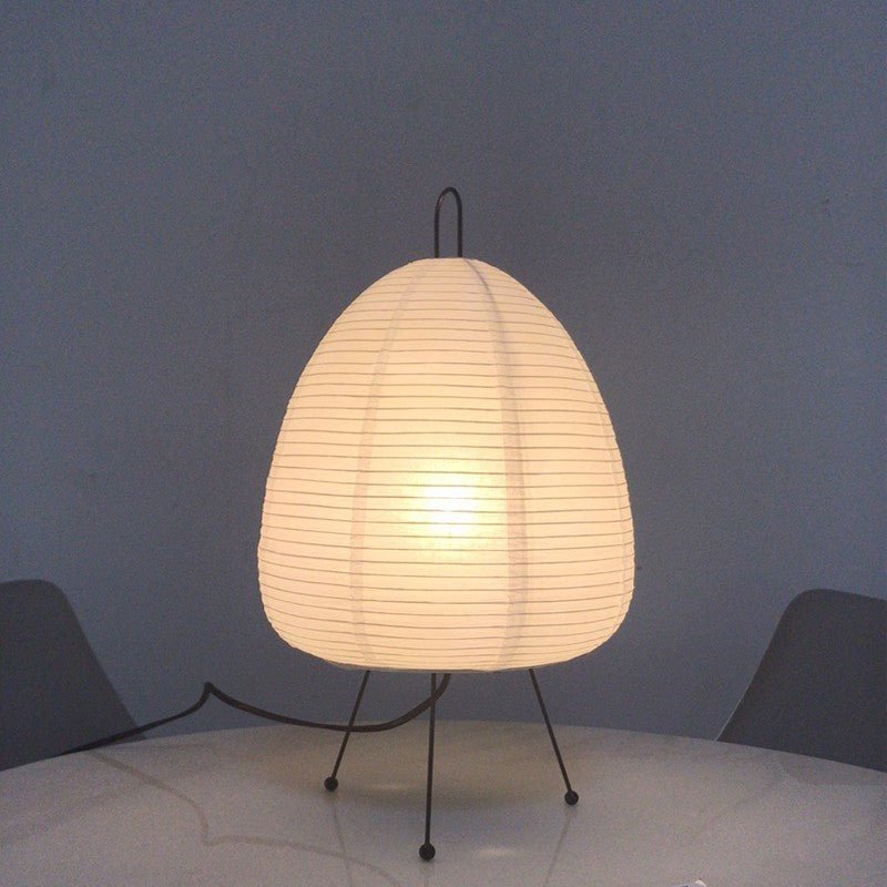 Table Lamp | Rice Paper Shade & Retro Silhouette | Iron Base