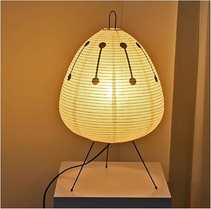 Table Lamp | Rice Paper Shade & Retro Silhouette | Iron Base