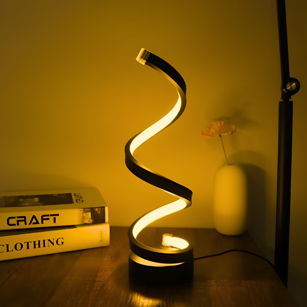 Table Lamp with Spiral Design