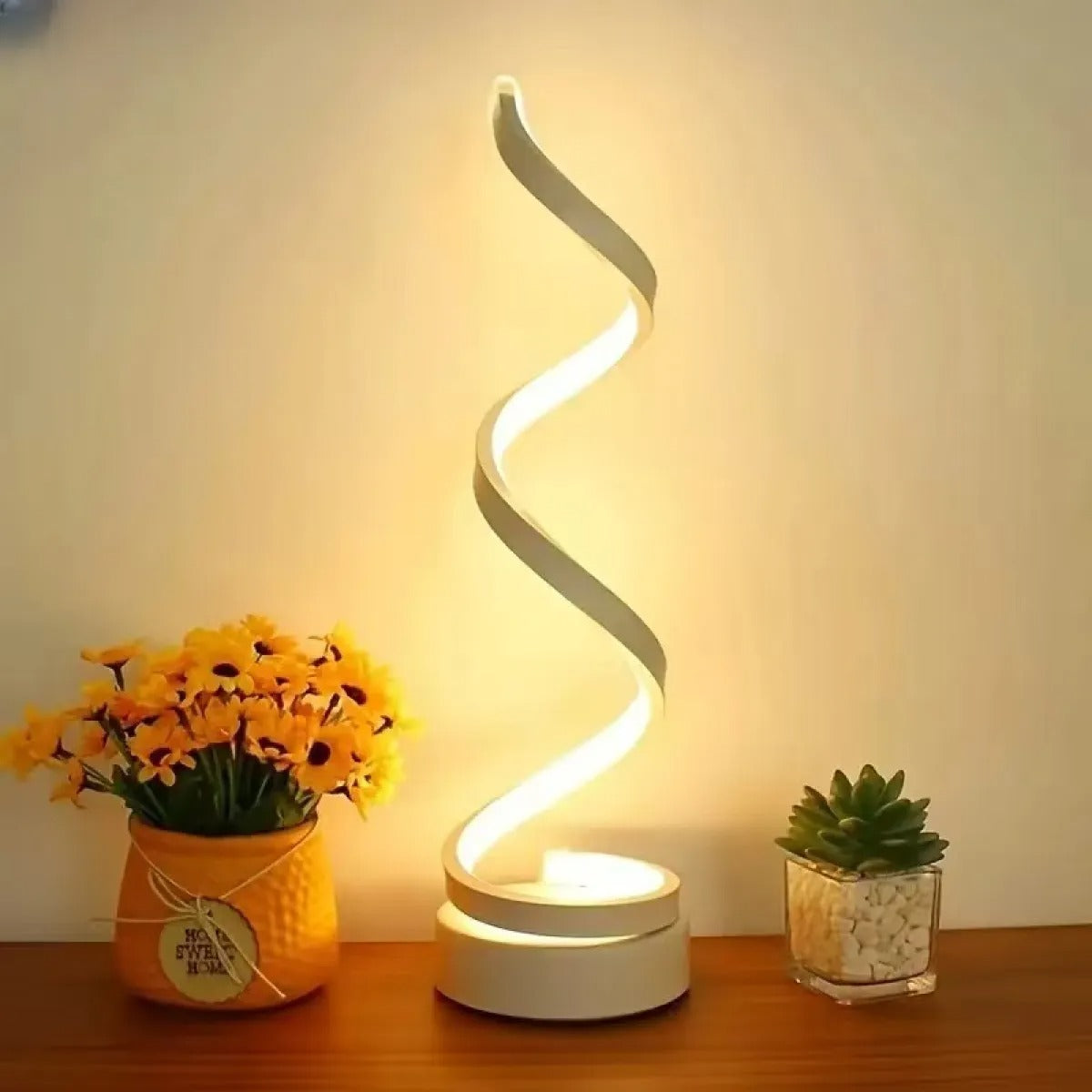 Table Lamp with Spiral Design
