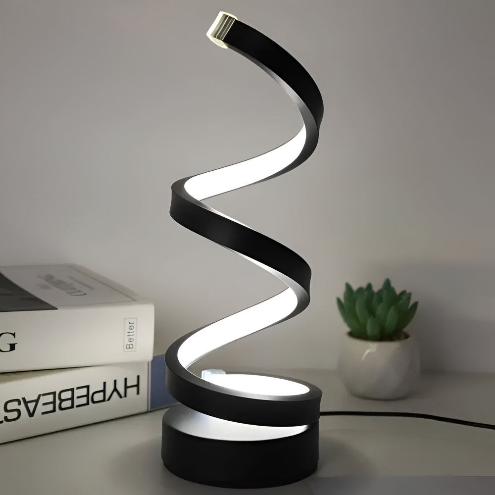 Table Lamp with Spiral Design