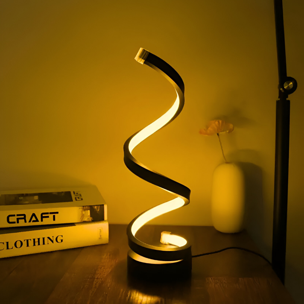 Table Lamp with Spiral Design