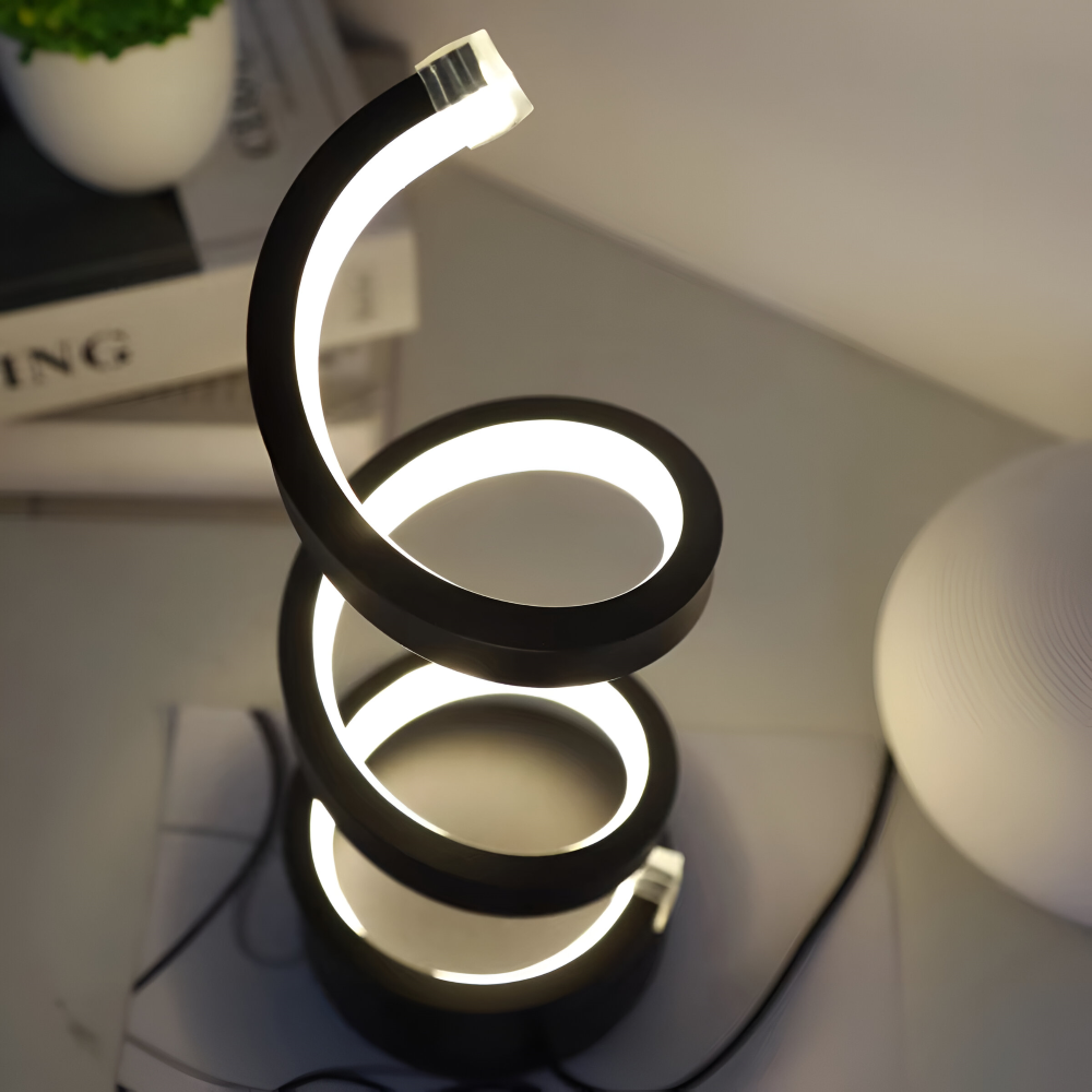 Table Lamp with Spiral Design