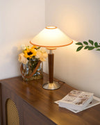 Table Lamp | Wood Base & Fabric Shade | 30 x 44 cm