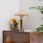 Table Lamp | Wood Base & Fabric Shade | 30 x 44 cm