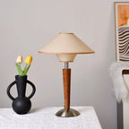 Table Lamp | Wood Base & Fabric Shade | 30 x 44 cm