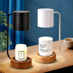 Table Lamp | Wood & Metal With Candle Holder | GU10 Socket