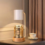 Table Lamp | Wood & Metal With Candle Holder | GU10 Socket
