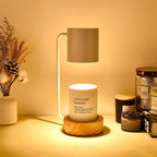 Table Lamp | Wood & Metal With Candle Holder | GU10 Socket