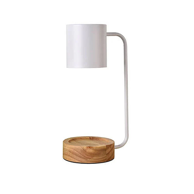 Table Lamp | Wood & Metal With Candle Holder | GU10 Socket