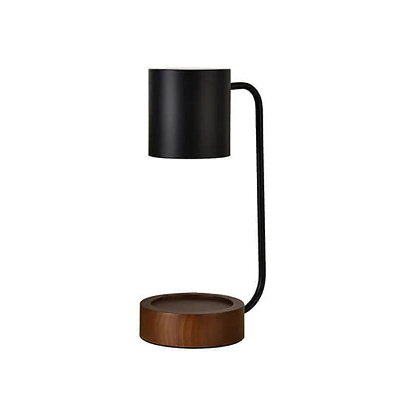 Table Lamp | Wood & Metal With Candle Holder | GU10 Socket