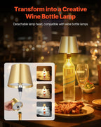 Table Lamps | Cordless & Rechargeable Gold-Tone | Set of 2