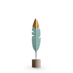 Table Ornament | Wood & Iron Feather & Leaf Photo Holder
