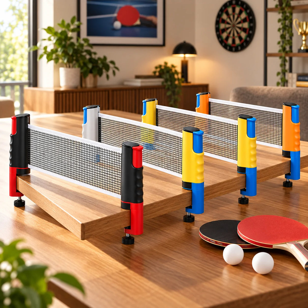 Table Tennis Net | Clamp-On Adjustable & Portable | Fits Most Tables