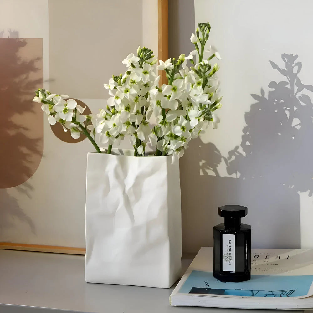 Table Vase | Sculptural Folded-Paper Ceramic