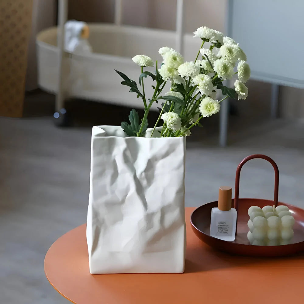 Table Vase | Sculptural Folded-Paper Ceramic