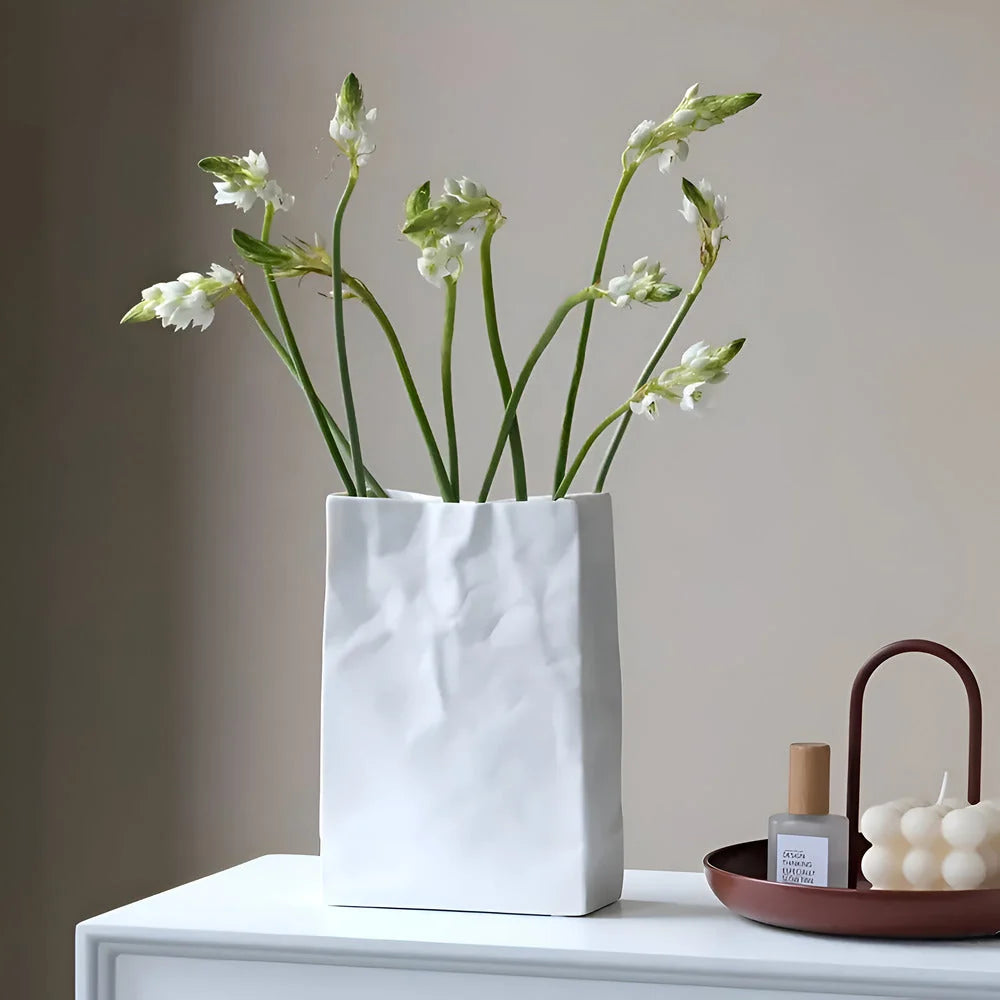 Table Vase | Sculptural Folded-Paper Ceramic