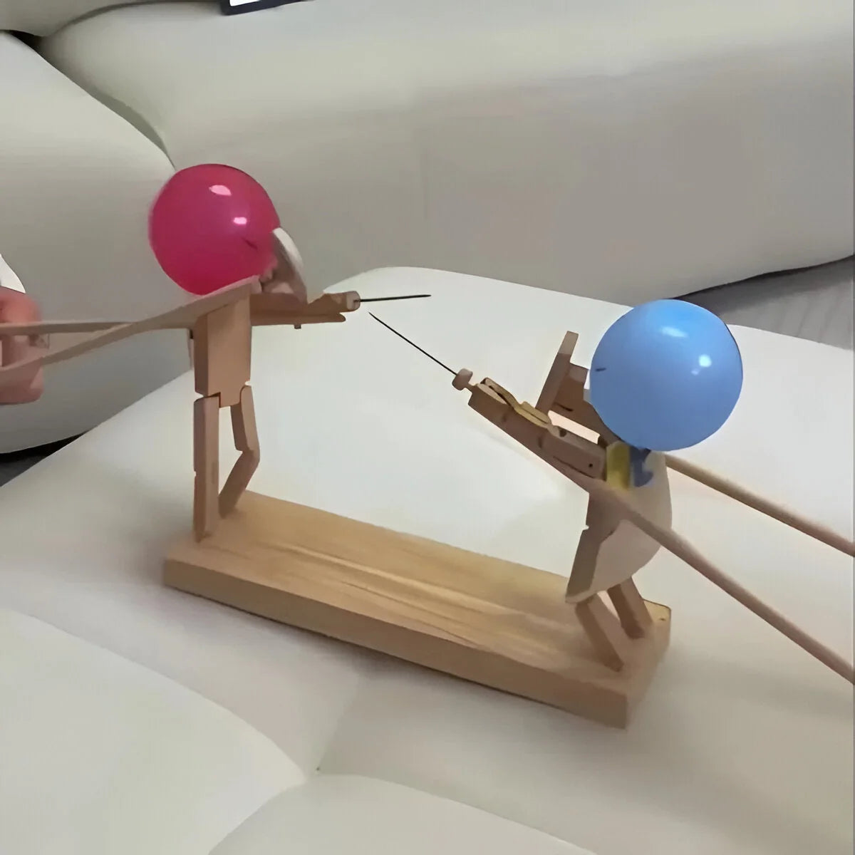 Tabletop Game | Handmade Wood Puppets & Two Swords | 2 Players