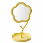 Tabletop Vanity Mirror | Flower Frame & Scalloped Jewellery Tray