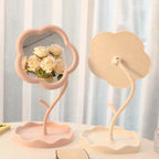 Tabletop Vanity Mirror | Flower Frame & Scalloped Jewellery Tray