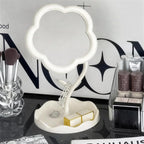 Tabletop Vanity Mirror | Flower Frame & Scalloped Jewellery Tray