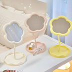 Tabletop Vanity Mirror | Flower Frame & Scalloped Jewellery Tray