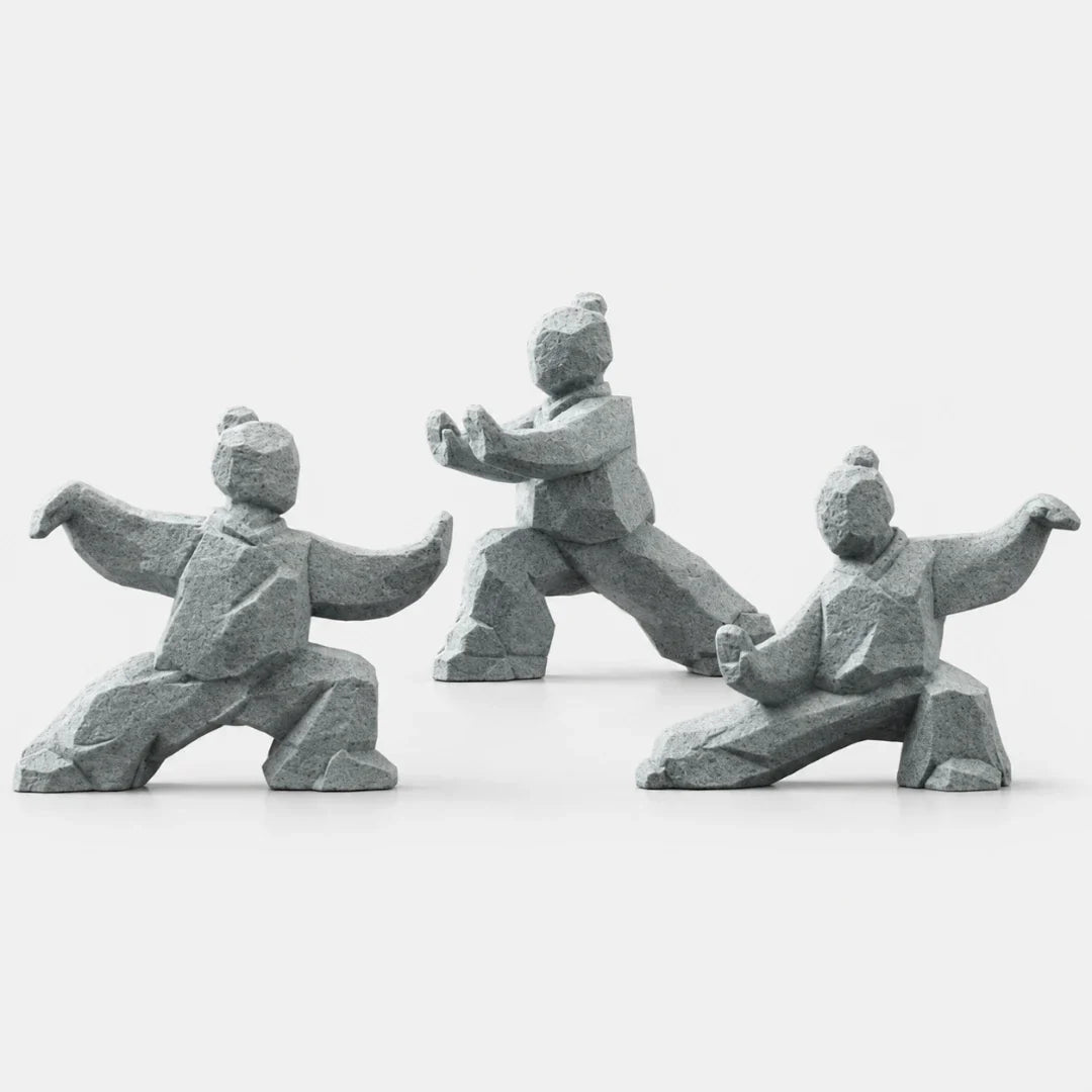 Tai Chi Figurine | 3D-Printed PLA & Matte Marble Finish