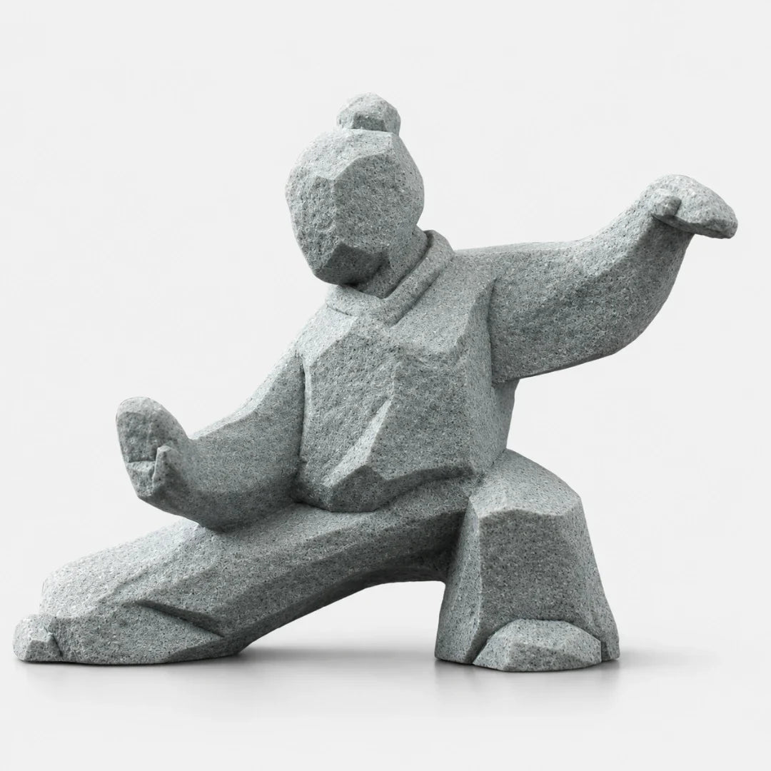 Tai Chi Figurine | 3D-Printed PLA & Matte Marble Finish