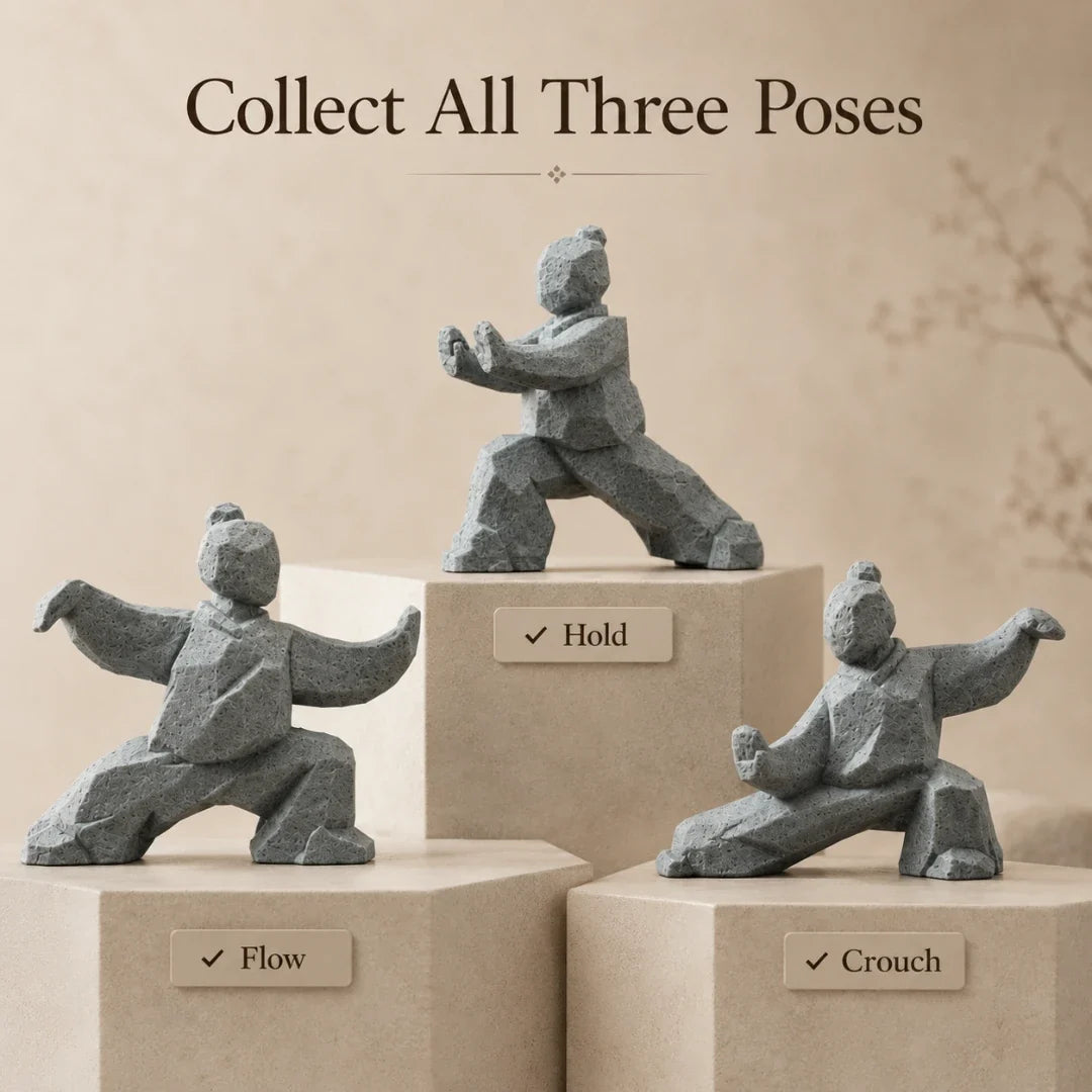 Tai Chi Figurine | 3D-Printed PLA & Matte Marble Finish