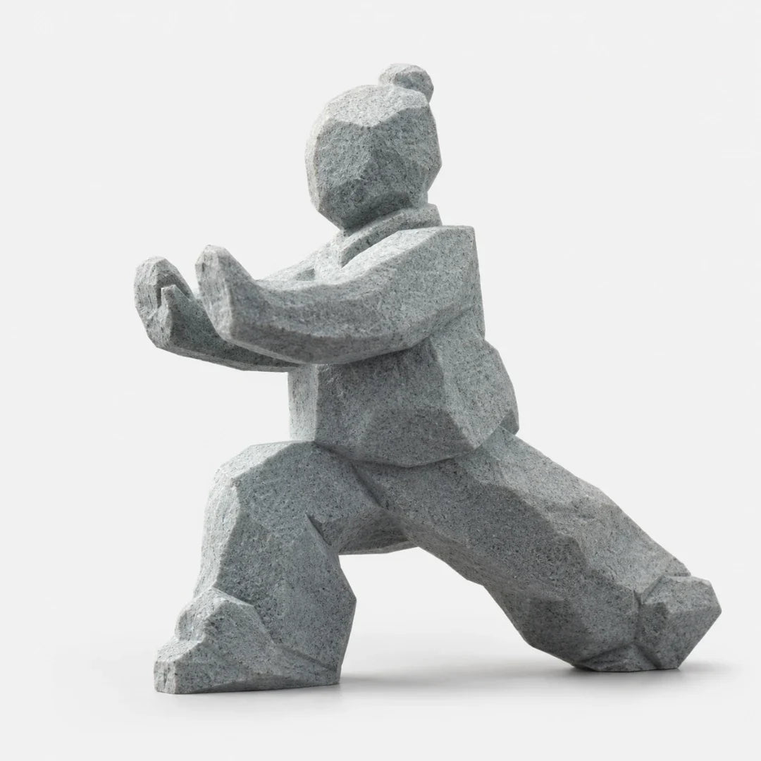 Tai Chi Figurine | 3D-Printed PLA & Matte Marble Finish
