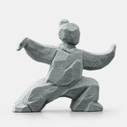 Tai Chi Figurine | 3D-Printed PLA & Matte Marble Finish