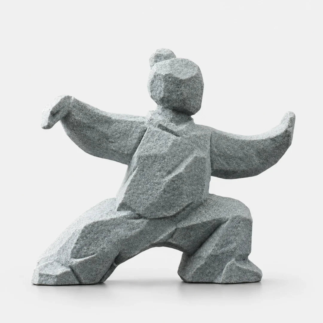 Tai Chi Figurine | 3D-Printed PLA & Matte Marble Finish