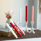 Taper Candle Holder | Ribbed Clear Glass & Weighted Base | Fits Standard Tapers