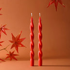 Taper Candle Pair | Sinuous Twist & Drip-Resistant