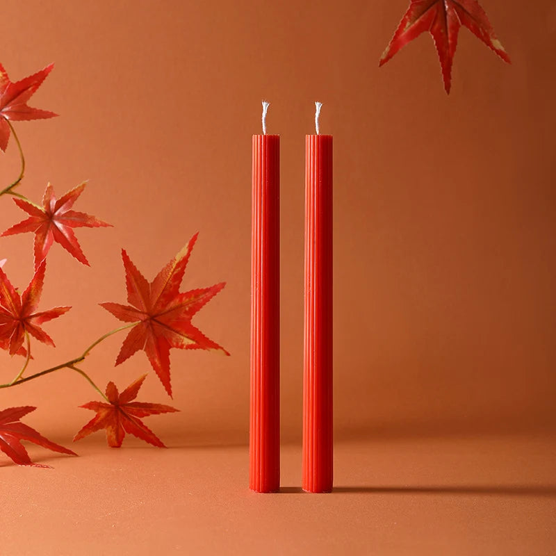 Taper Candle Pair | Sinuous Twist & Drip-Resistant