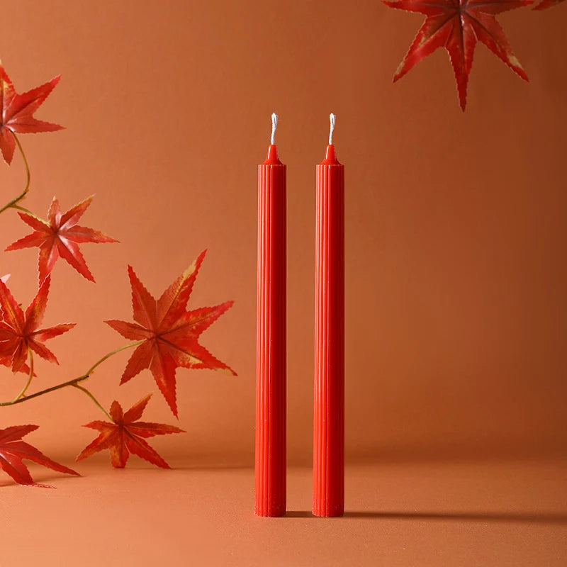 Taper Candle Pair | Sinuous Twist & Drip-Resistant