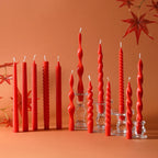 Taper Candle Pair | Sinuous Twist & Drip-Resistant