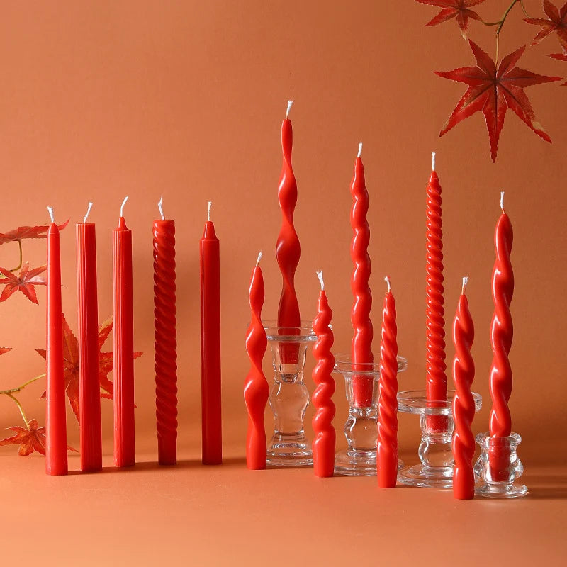 Taper Candle Pair | Sinuous Twist & Drip-Resistant