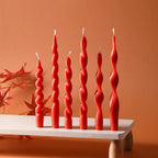 Taper Candle Pair | Sinuous Twist & Drip-Resistant