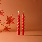 Taper Candle Pair | Sinuous Twist & Drip-Resistant