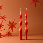 Taper Candle Pair | Sinuous Twist & Drip-Resistant