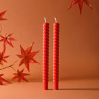 Taper Candle Pair | Sinuous Twist & Drip-Resistant