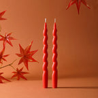Taper Candle Pair | Sinuous Twist & Drip-Resistant