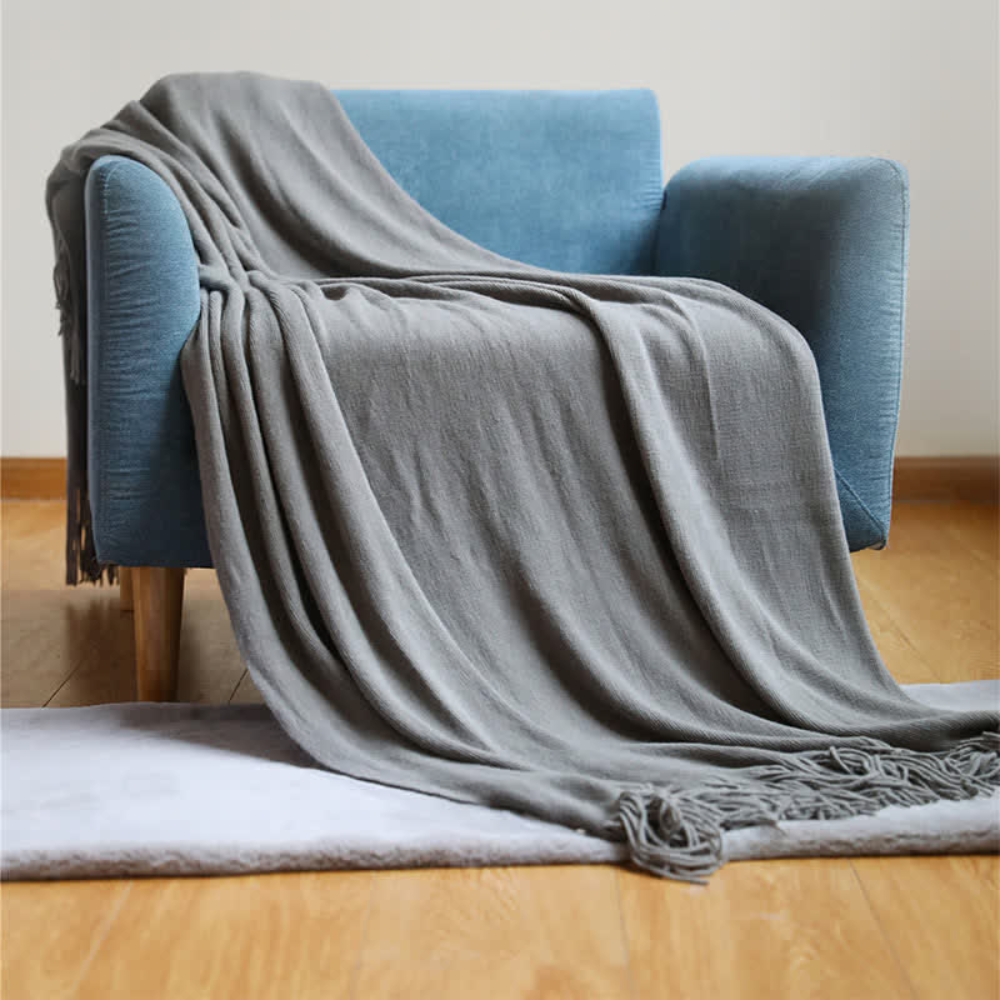 Tassel Knit Blanket