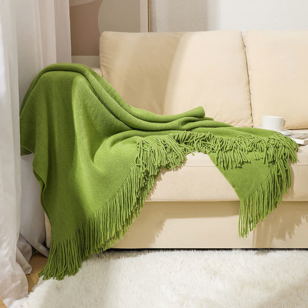 Tassel Knit Blanket
